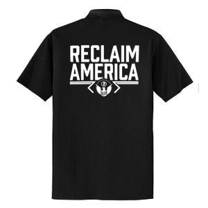 Reclaim America USA Eagle Republican Conservative (On Back) Dry Zone Grid Polo