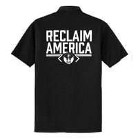 Reclaim America USA Eagle Republican Conservative (On Back) Dry Zone Grid Polo