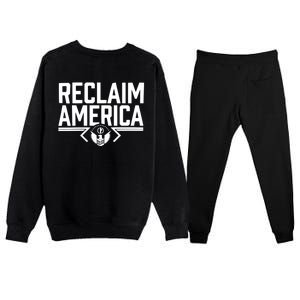 Reclaim America USA Eagle Republican Conservative (On Back) Premium Crewneck Sweatsuit Set