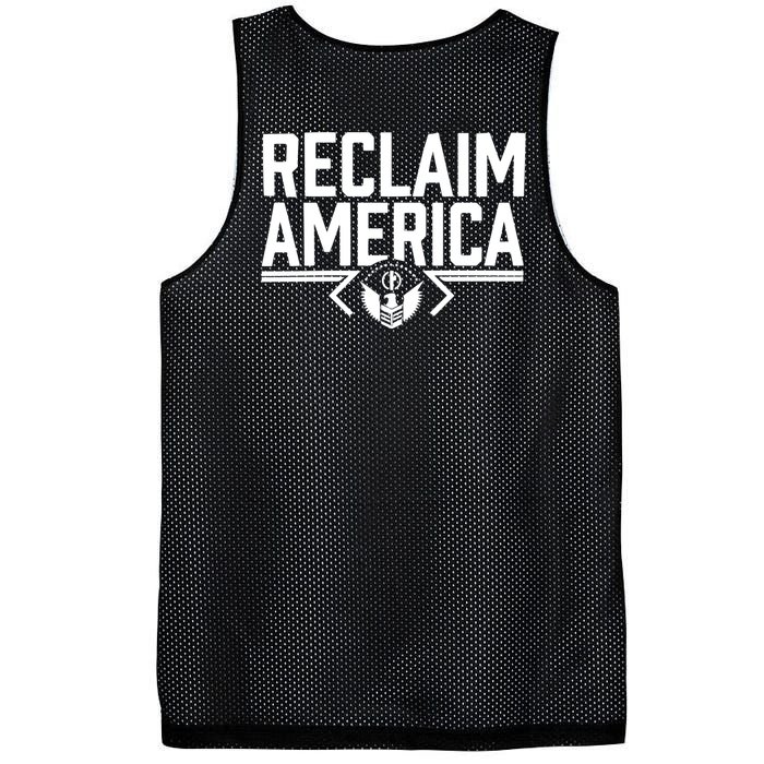 Reclaim America USA Eagle Republican Conservative (On Back) Mesh Reversible Basketball Jersey Tank