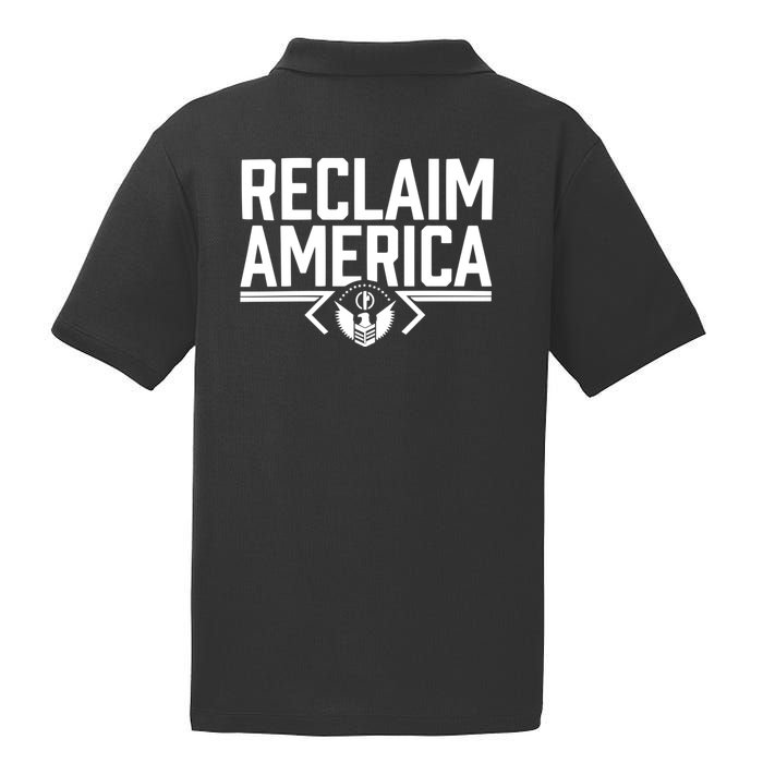 Reclaim America USA Eagle Republican Conservative (On Back) PosiCharge RacerMesh Polo