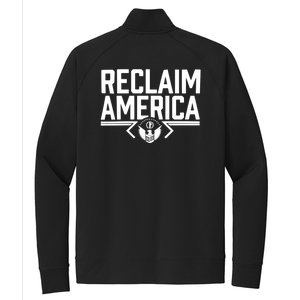 Reclaim America USA Eagle Republican Conservative (On Back) Stretch Full-Zip Cadet Jacket