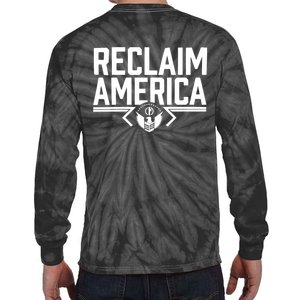 Reclaim America USA Eagle Republican Conservative (On Back) Tie-Dye Long Sleeve Shirt