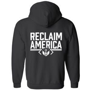 Reclaim America USA Eagle Republican Conservative (On Back) Full Zip Hoodie