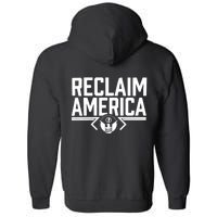 Reclaim America USA Eagle Republican Conservative (On Back) Full Zip Hoodie