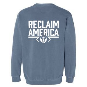 Reclaim America USA Eagle Republican Conservative (On Back) Garment-Dyed Sweatshirt