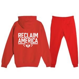 Reclaim America USA Eagle Republican Conservative (On Back) Premium Hooded Sweatsuit Set