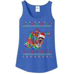 Raccoon Animal Ugly Sweater Christmas Puppy Animal Lover Cute Gift Ladies Essential Tank