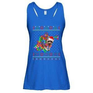 Raccoon Animal Ugly Sweater Christmas Puppy Animal Lover Cute Gift Ladies Essential Flowy Tank