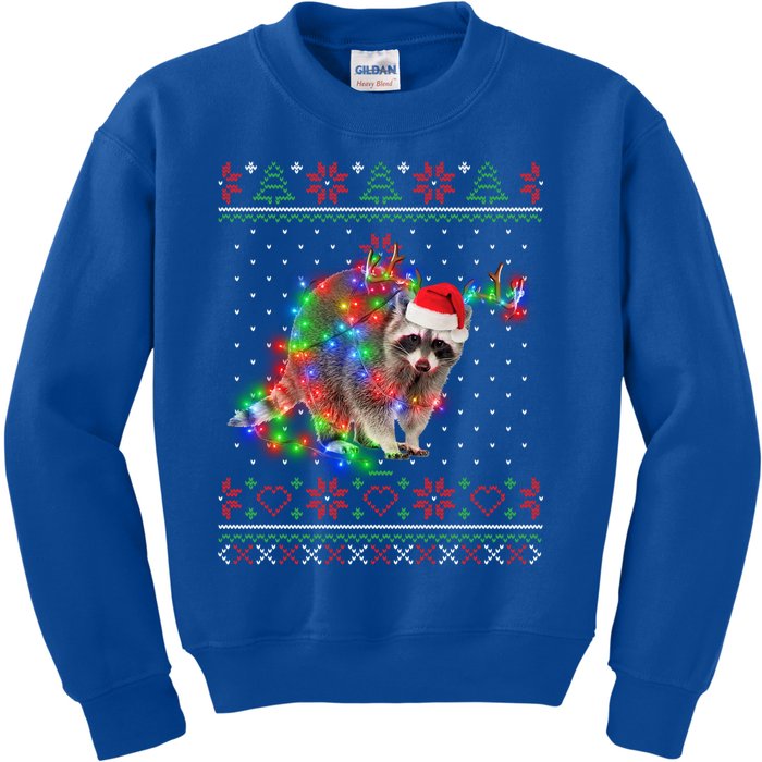 Raccoon Animal Ugly Sweater Christmas Puppy Animal Lover Cute Gift Kids Sweatshirt