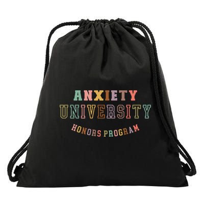 Retro Anxiety University Honors Program Drawstring Bag