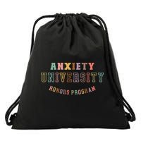 Retro Anxiety University Honors Program Drawstring Bag