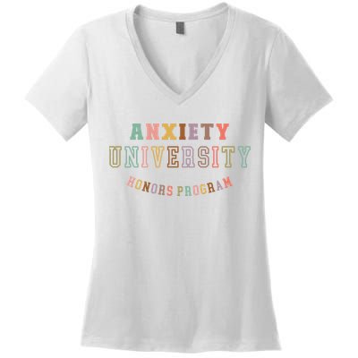Retro Anxiety University Honors Program Women's V-Neck T-Shirt