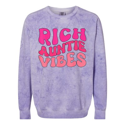 Rich Auntie Vibes Aunt Best Aunty Mother's Day Cute Colorblast Crewneck Sweatshirt