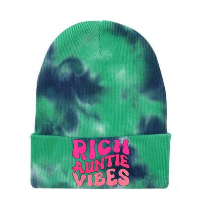 Rich Auntie Vibes Aunt Best Aunty Mother's Day Cute Tie Dye 12in Knit Beanie