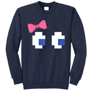 Retro Arcade Video Game Girl Ghost Halloween Ribbon Sweatshirt