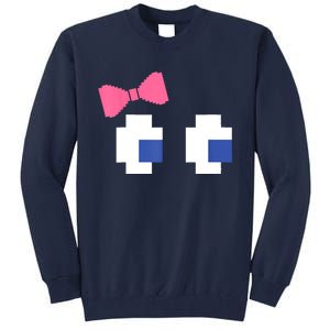 Retro Arcade Video Game Girl Ghost Halloween Ribbon Tall Sweatshirt