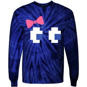 Retro Arcade Video Game Girl Ghost Halloween Ribbon Tie-Dye Long Sleeve Shirt