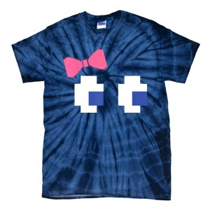 Retro Arcade Video Game Girl Ghost Halloween Ribbon Tie-Dye T-Shirt