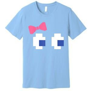 Retro Arcade Video Game Girl Ghost Halloween Ribbon Premium T-Shirt