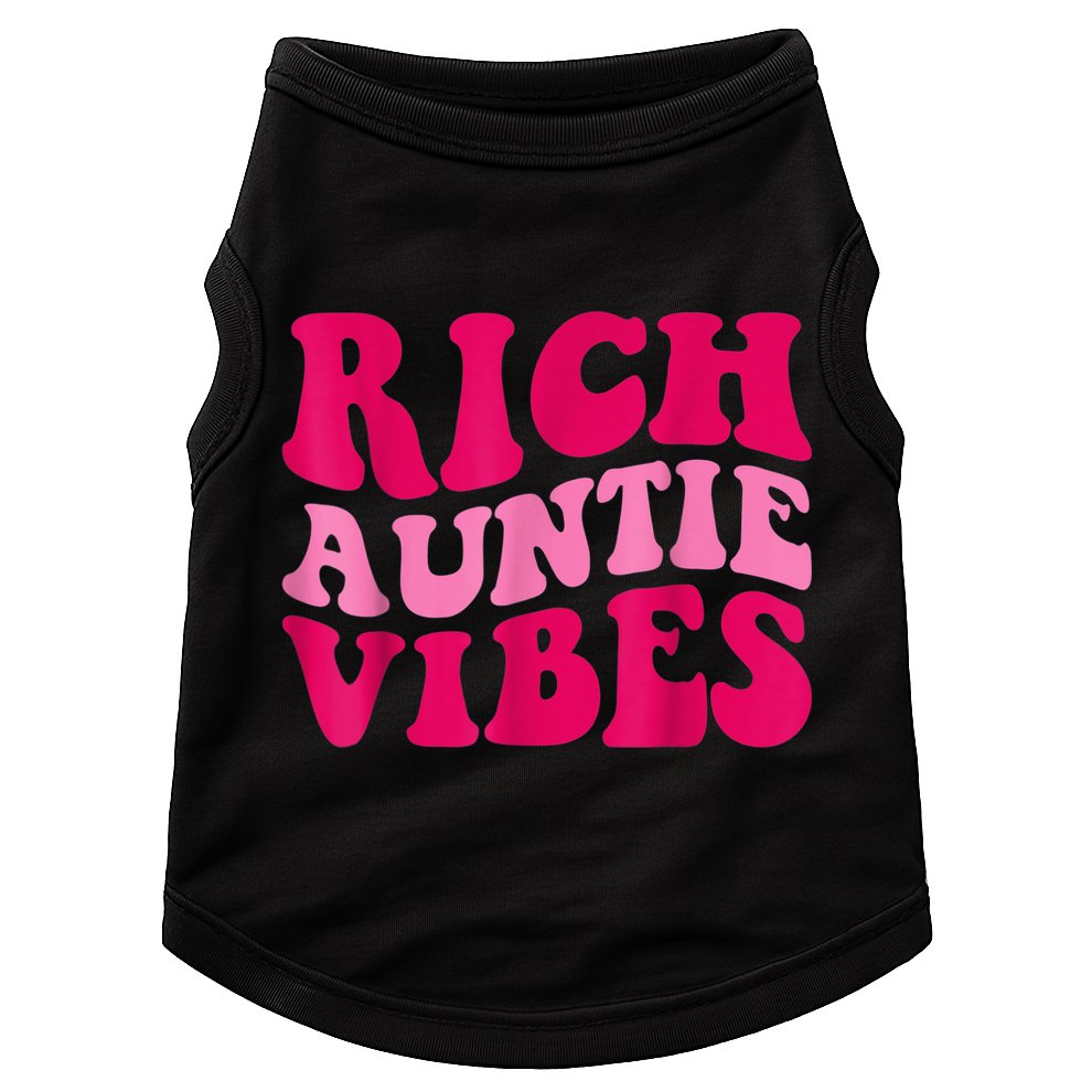 Rich Auntie Vibes Funny Aunt Saying Groovy Apparel Doggie Tank