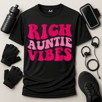 Rich Auntie Vibes Funny Aunt Saying Groovy Apparel Performance Shirt