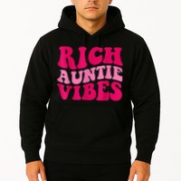 Rich Auntie Vibes Funny Aunt Saying Groovy Apparel Hoodie