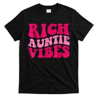 Rich Auntie Vibes Funny Aunt Saying Groovy Apparel T-Shirt