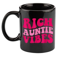 Rich Auntie Vibes Funny Aunt Saying Groovy Apparel 11oz C Handle Ceramic Mug