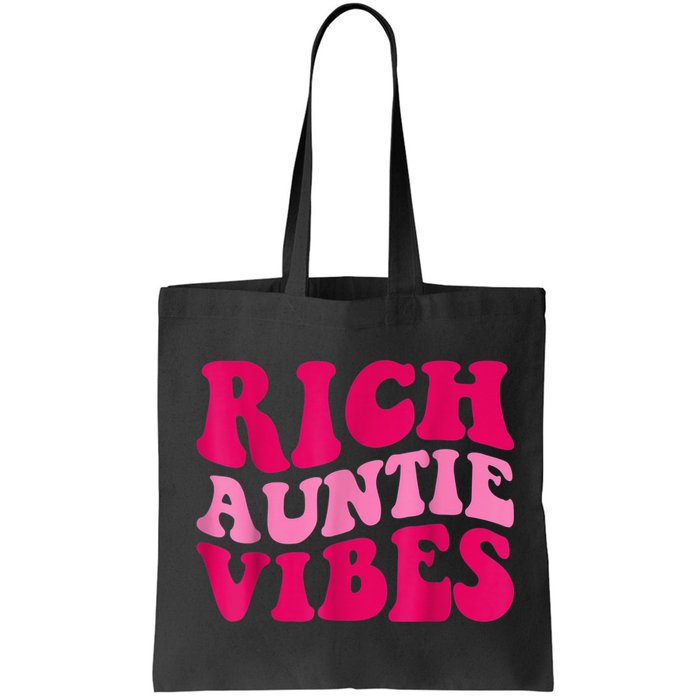 Rich Auntie Vibes Funny Aunt Saying Groovy Apparel Bag