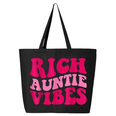 Rich Auntie Vibes Funny Aunt Saying Groovy Apparel 25L Jumbo Tote