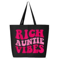 Rich Auntie Vibes Funny Aunt Saying Groovy Apparel 25L Jumbo Tote