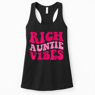 Rich Auntie Vibes Funny Aunt Saying Groovy Apparel Womens Tank Top