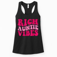Rich Auntie Vibes Funny Aunt Saying Groovy Apparel Womens Tank Top