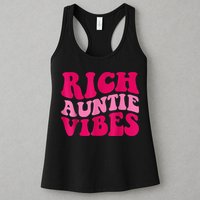 Rich Auntie Vibes Funny Aunt Saying Groovy Apparel Womens Tank Top