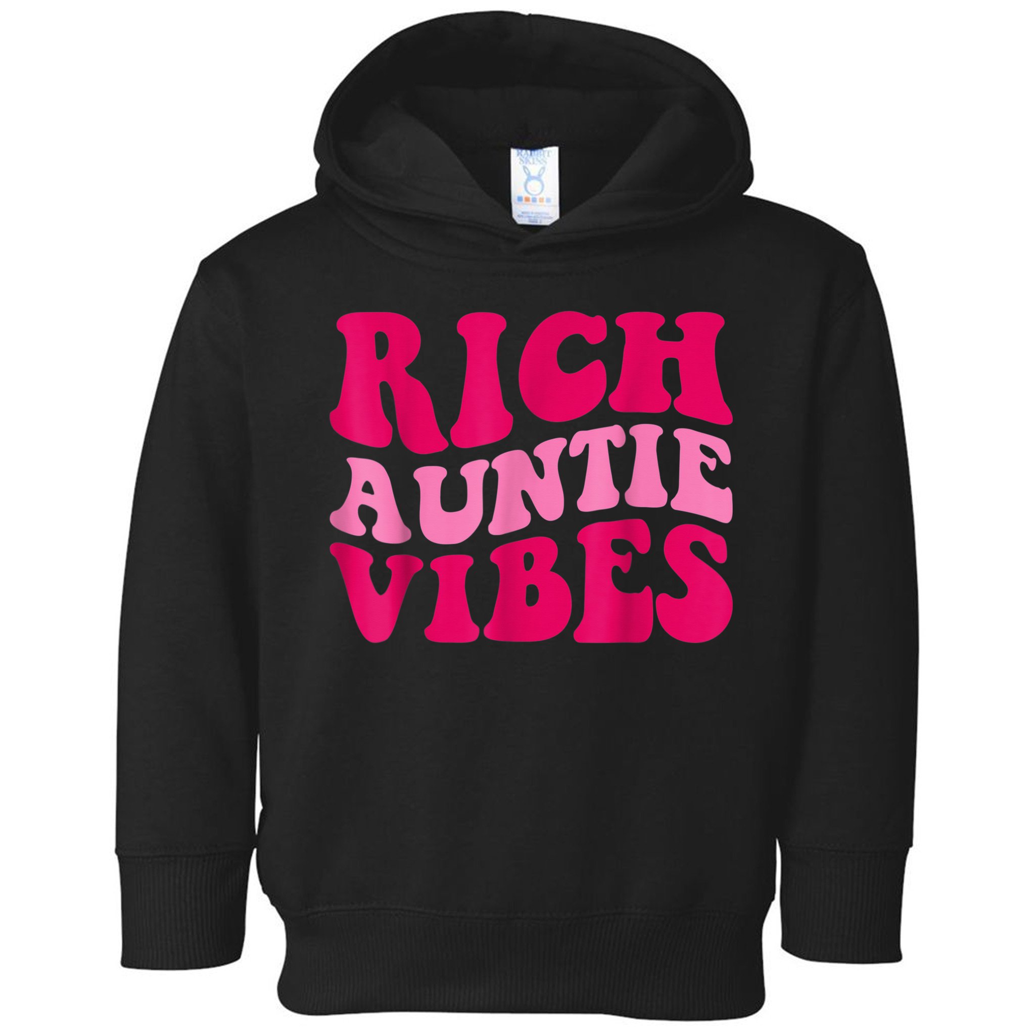 Rich Auntie Vibes Funny Aunt Saying Groovy Apparel Toddler Hoodie