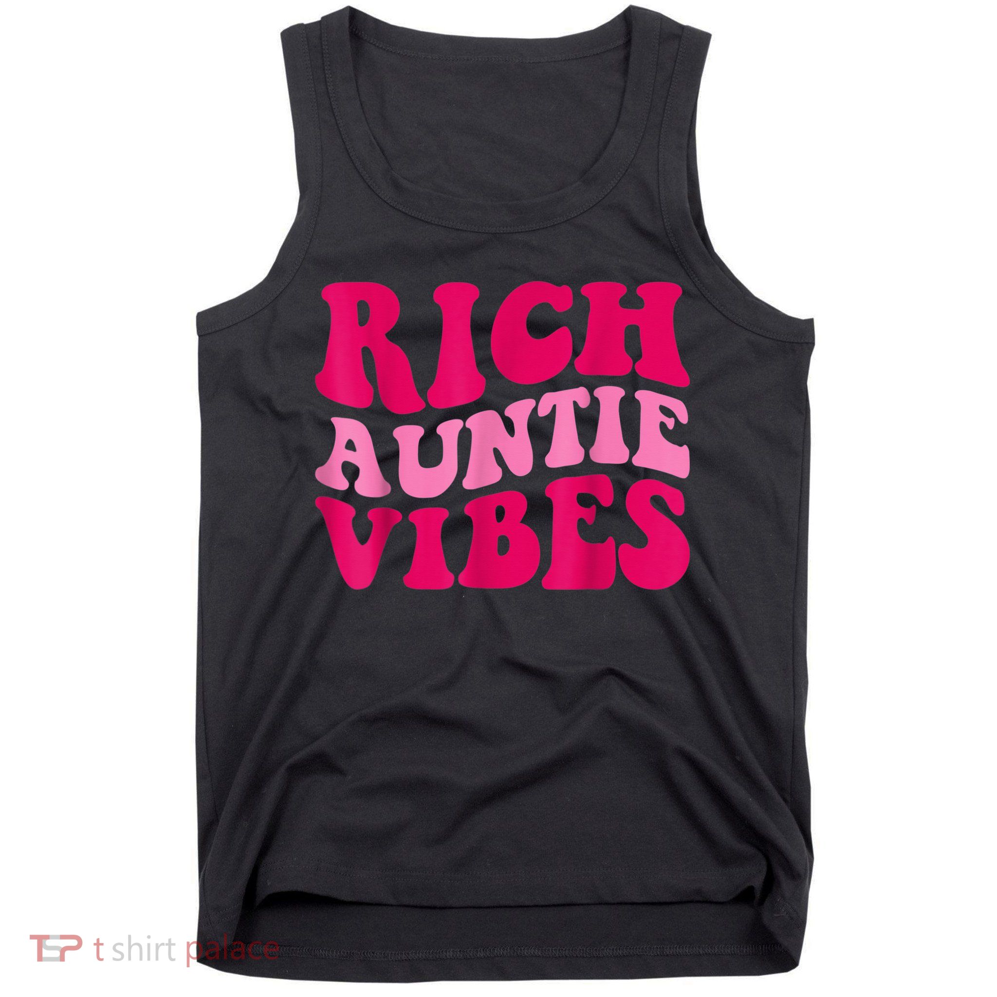 Rich Auntie Vibes Funny Aunt Saying Groovy Apparel Tank Top