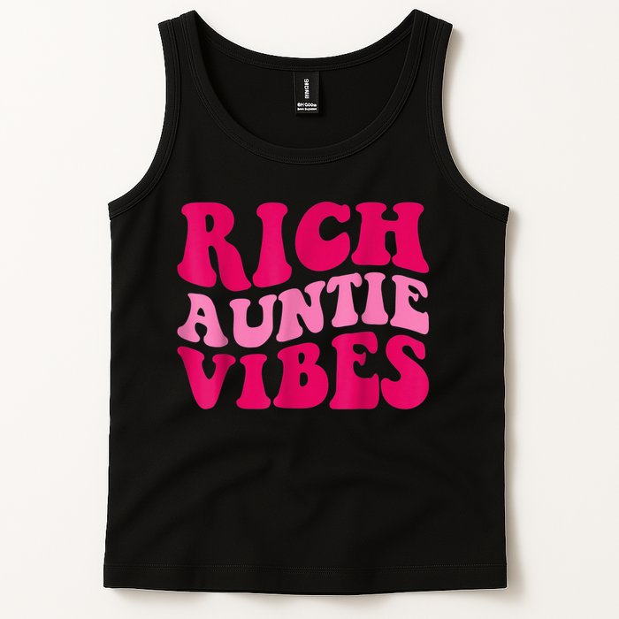 Rich Auntie Vibes Funny Aunt Saying Groovy Apparel Tank Top