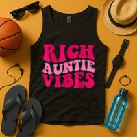 Rich Auntie Vibes Funny Aunt Saying Groovy Apparel Tank Top