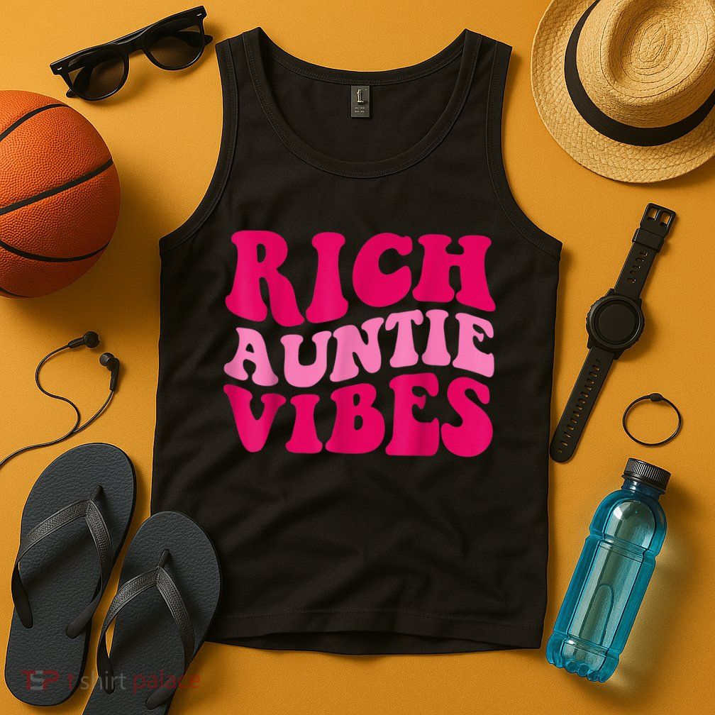 Rich Auntie Vibes Funny Aunt Saying Groovy Apparel Tank Top