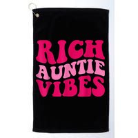 Rich Auntie Vibes Funny Aunt Saying Groovy Apparel Golf Towel