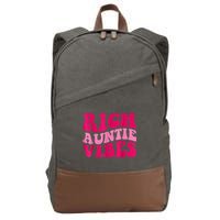 Rich Auntie Vibes Funny Aunt Saying Groovy Apparel Cotton Canvas Backpack