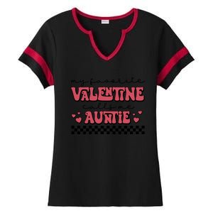 Retro Auntie Valentine's Day Ladies Halftime Notch Neck Tee