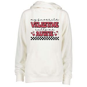 Retro Auntie Valentine's Day Womens Funnel Neck Pullover Hood