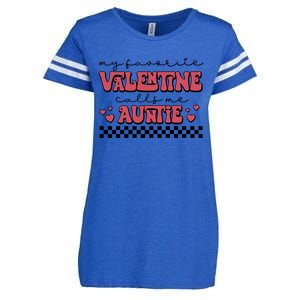 Retro Auntie Valentine's Day Enza Ladies Jersey Football T-Shirt