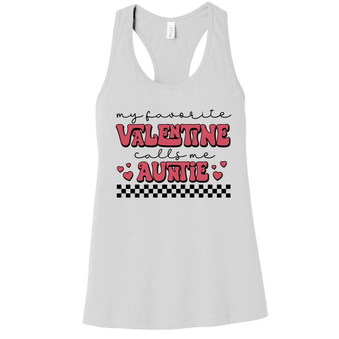 Retro Auntie Valentine's Day Women's Racerback Tank