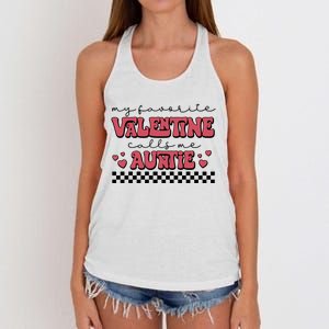 Retro Auntie Valentine's Day Women's Knotted Racerback Tank