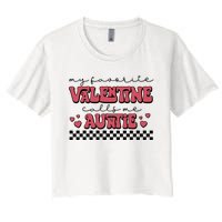 Retro Auntie Valentine's Day Women's Crop Top Tee