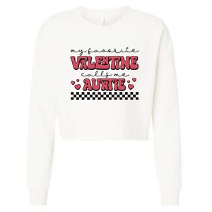 Retro Auntie Valentine's Day Cropped Pullover Crew