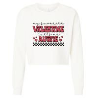 Retro Auntie Valentine's Day Cropped Pullover Crew